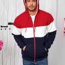 Men's Fleece Heavyweight Full Zip Hoodie Sweatshirt Jacket Hooded for Men (Red, XL)