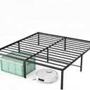 OLIXIS Queen Bed Frame, Heavy Duty Sturdy 18 Inch Metal Platform Bed with Storage Space, Sturdy Support Slats & Noise-Free, No Box Spring Needed, Easy Assembly