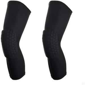 Basketball Knee Pads, 2 Pack Honeycomb Anti Collision Leg Compression Sleeves, Sports Sleeves for Wrestling Football Volleyball Soccer Skating (Small, Black)