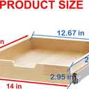 Sikarou Wood Pull Out Cabinet Organizer 14" W x 21" D, Heavy-Duty Sliding Drawers for Inside Cabinets Storage and Organization for Kitchen, Pantry, Bathroom