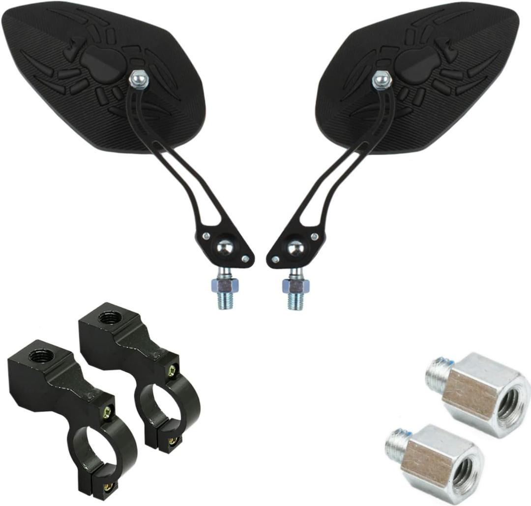 Bicycle Mirrors for Handlebars, 2pcs Safety HD Handlebar Rearview Mirror, Adjustable Bike Mirrors Handlebar Rearview Mirror, Electric Bike (Black)