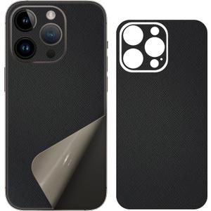 for iPhone 15 Pro Phone Sticker Skin Wrap Leather Strip 3M Ultra Thin Slim Ultralight Decal Glass Protector Film Protective for Back Camera Frame Black