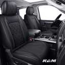 YIERTAI Car Seat Covers for Dodge Ram Fit 2009-2026 1500 2010-2026 2500 3500 Classic Bighorn Longhorn Laramie Tradesman Truck Black Full Set