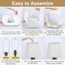 Rectangle Lamp Shades Set of 2, 10.5" x 10"x 13" Medium Cut Corner Beige Lampshades Natural Linen Hand Crafted, Include 2 Pack Lamp Harps, Suitable for E26 Base and Saddle Base, Easy Assembly Required