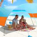 EKRISON Beach Canopy Sun Shade, Beach Tent Sun Shelter Wind Sail Camping Sun Shelter Portable Beach Tent Sun Shelter Canopy Outdoor Beach Sun Shade for Family Vacation and Camping (Patent Pending)