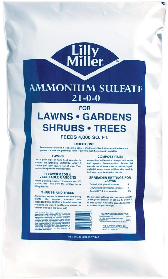 20-Pound Bag Of Lilly Miller Ammonium Sulfate 21-0-0