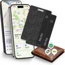 Wallet Tracker Card [Apple MFi Certified] (iOS and Android) Bluetooth Tracker Card, 0.07in Rechargeable Smart Tracking Card Work with Apple Find My, Keys, Luggage Tags, Bags, Passports, Purse(2 Pack)
