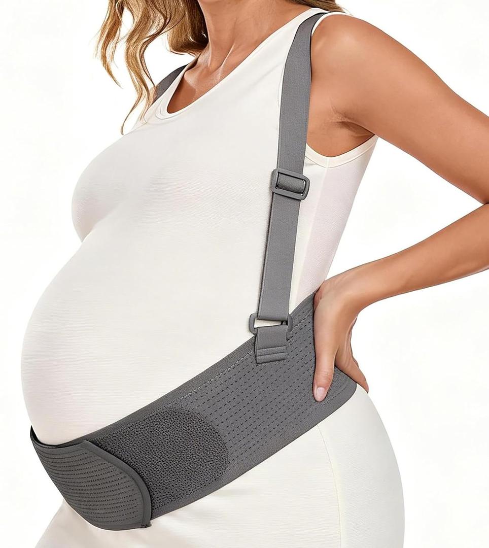 Pregnancy Belly Bands for Pregnant Women, Maternity Belly Band Pregnancy Support Belt with Adjustable Straps (Gray, X-Large)