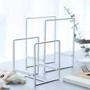 2PCS Plate Holders Organizer, Metal Dish Storage Dying Display Rack for Cabinet, Counter and Cupboard - White, 2 Large