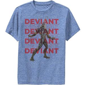 Marvel Eternals Deviant Repeating Boy's Performance Tee (Medium, Royal Blue Heather)