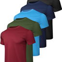 1/5 Pack Workout Shirts for Men Athletic Running Gym Quick Dry Short Sleeve Performance Moisture Wicking T Shirt M