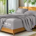 SONORO KATE 100% Viscose Derived from Bamboo_, Extra Deep Pocket up to 18"-24",Ultra Soft & Cooling Sheets for Hot Sleepers, Hotel Luxury Silky Bed Sheets (Grey,King)