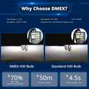 DMEX (Pair D4R 35W 6000K Xenon Headlight HID Bulbs Replacement 42406 66450 42406WX (Not fit Halogen Headlight Bulb)