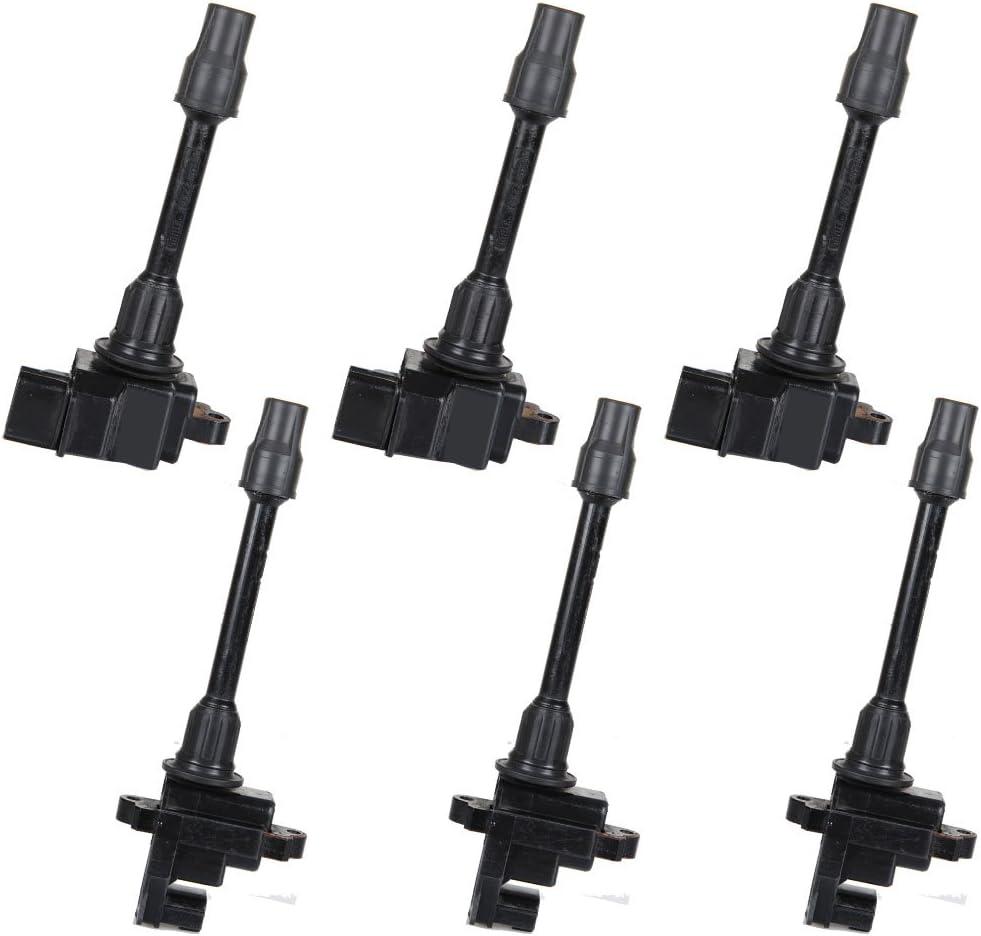 ENA Set of 6 Ignition Coil Pack Front Rear Compatible with Nissan Infiniti 1995 1996 1997 1998 1999 Maxima I30 3.0L V6 Replacement for C1001 C1002 UF138 UF263 2244831U16