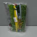 Farbeniok Christmas Pearl Ring Pipe Cleaner Craft Kit, DIY Wreath Ornament Supplies Set with Beads, Bow for Tree Decor, Interior Decoration, School Bags, Children's Festival (Big Green)