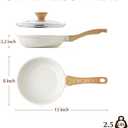 SENSARTE Nonstick Ceramic Frying Pan with Lid 8 Inch Omelet Pan Skillet, Free of Intentionally Added PFAS/PTFE Non-toxic Chef's Pan Induction Compatible Pan, Heat Resistant Handle