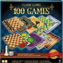 Merchant Ambassador: Classic Games, 100 Games, Enjoy 100 Different Games, Includes 5 Double-Sided Playing Boards, Fun for Children and Adults, For Ages 3 and up