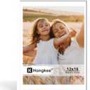 Hongkee 12x16 Picture Frame, Made of Solid Wood with Real Glass, Display Pictures 11x14 with Mat or 12 x 16 without Mat - Wall and Tabletop (White, 1 Pack)