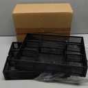 Marbrasse Expandable Desk Drawer Organizer, Mesh Drawer Organizer Tray with 10 Adjustable Compartments, Desk Organizers and Accessories for Office Supplies, Makeup & Vanity (Expandable Black-2 pack)