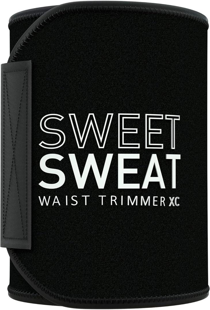 Sports Research Sweet Sweat Waist Trimmer - Premium Sweat Enhancing Fitness Belt for Women & Men - 5 Adjustable Sizes (Small, Black)