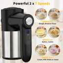 Cordless Electric Hand Mixer, 7 Speed Rechargeable Wireless Handheld Mixer with Eject Button, Long Battery, Quiet Anti-Splash, 6304 Stainless Steel Attachments & Storage Base for Baking (Black)