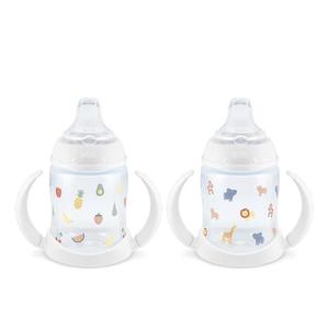 NUK Learner Cup, 6+ Months, Fun Fruits and Animals, Collection, 5 Oz, Pack of 2 – BPA Free, Soft Spout, Spill Proof Sippy Cup