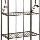 Deco 79 Metal Floral Indoor Outdoor Tall Folding 4 Shelf Bakers Rack, 25" x 12" x 68", Black