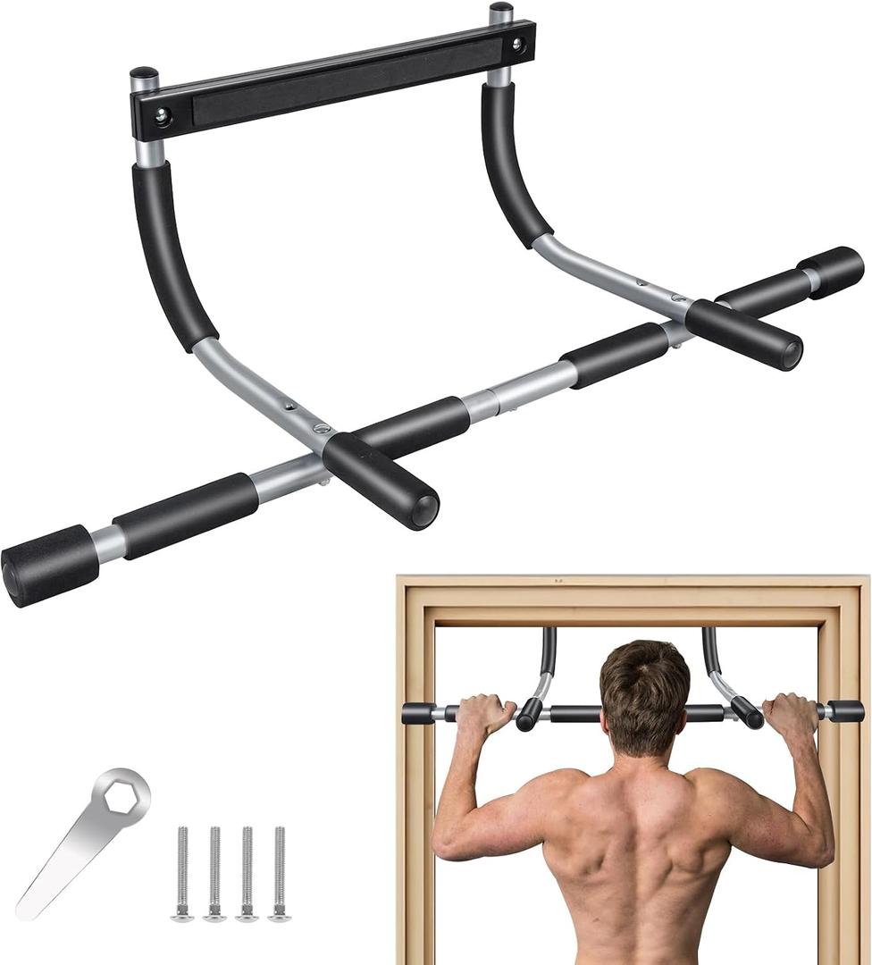 GYE Doorway Pull Up Bar for Home Gym, Adjustable Width, Heavy-Duty SteelMax Limit 440 lbs Upper Body Fitness Workout Bar with Foam GripsIndoor Portable Upper Body Workout Bar for Strength Training