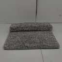 Yimobra Bathroom Rugs Mat, Extra Soft Comfortable Bath Rugs, Non-Slip, Water Absorbent and Thick Bathroom Floor Mats, Machine Washine, Shaggy Rugs for Shower Bathtubs, 32" x 20", Dark Gray&White