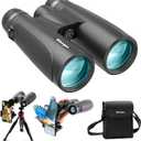 18x56 HD Binoculars for Adults High Powered with Phone Adapter and Tripod, Super Powerful BAK4 Prism FMC Waterproof Binocular with Clear Low Light Vision, Binoculars for Hunting Bird Watching Travel