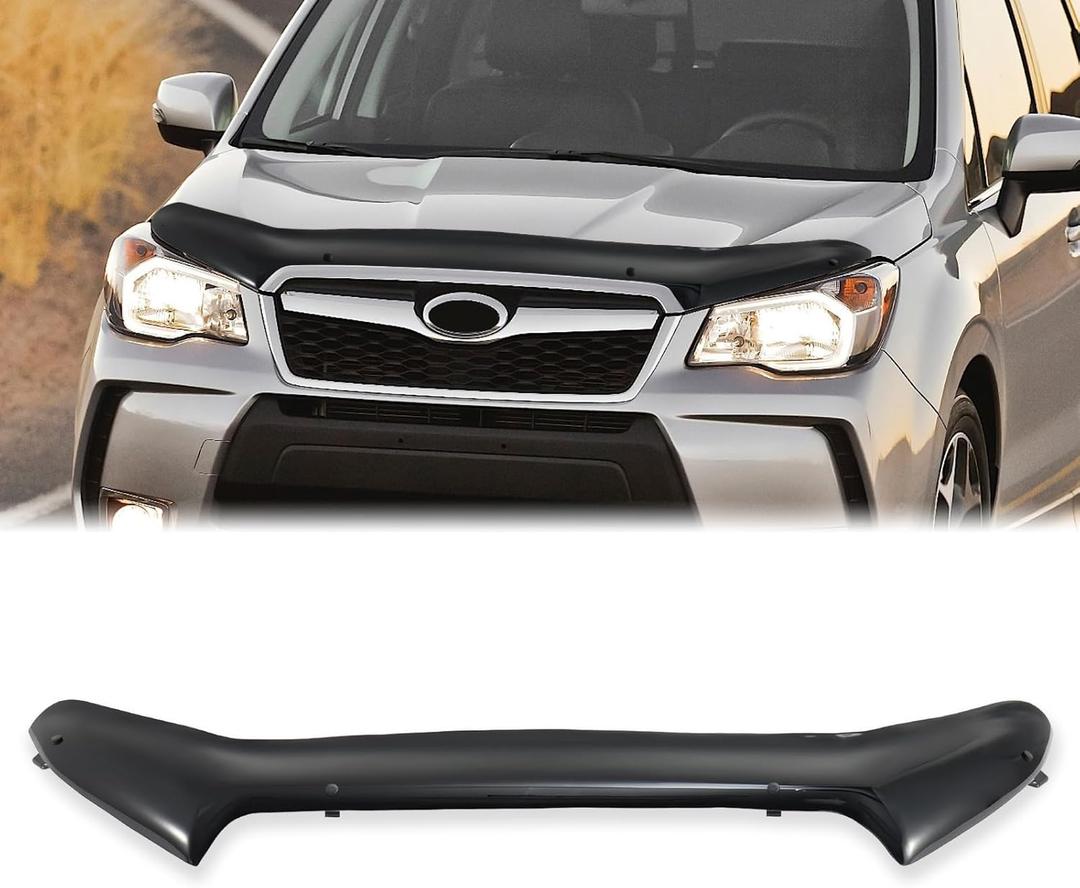 Hood Deflector Hood Protector Compatible with Subaru Forester 2018 2017 2016 2015 2014 Gloss Black Hood Protector Bug Deflector Stone Guard