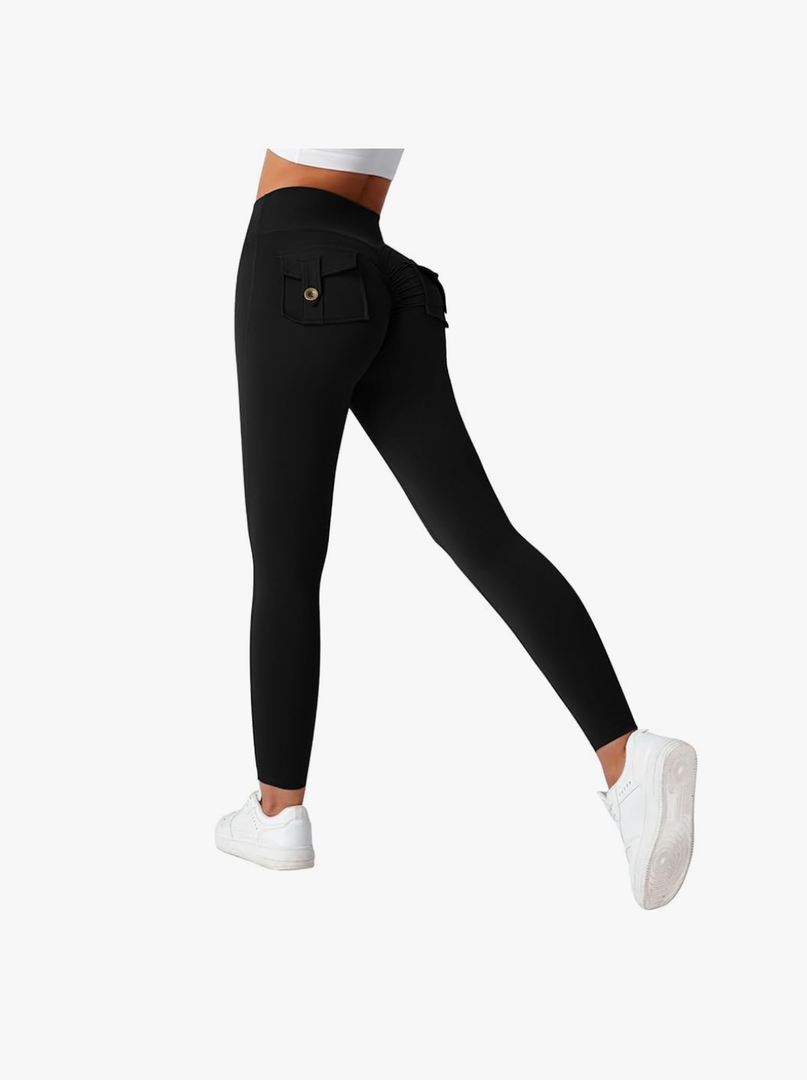 ADHOWBEW Yoga Pants Women Seamless Pilates Gym High Waisted Butt Lifting Activewear Tummy Control Slacks , Size L