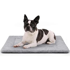 ZENGAOOU Washable Dog Crate Bed for Large Dogs, Soft Fluffy Pet Kennel Bed Mat Sleeping Mattress, Anti-Slip Travel Flat Pet Beds for Indoor & Outdoor Dogs (30" x 20", Grey)