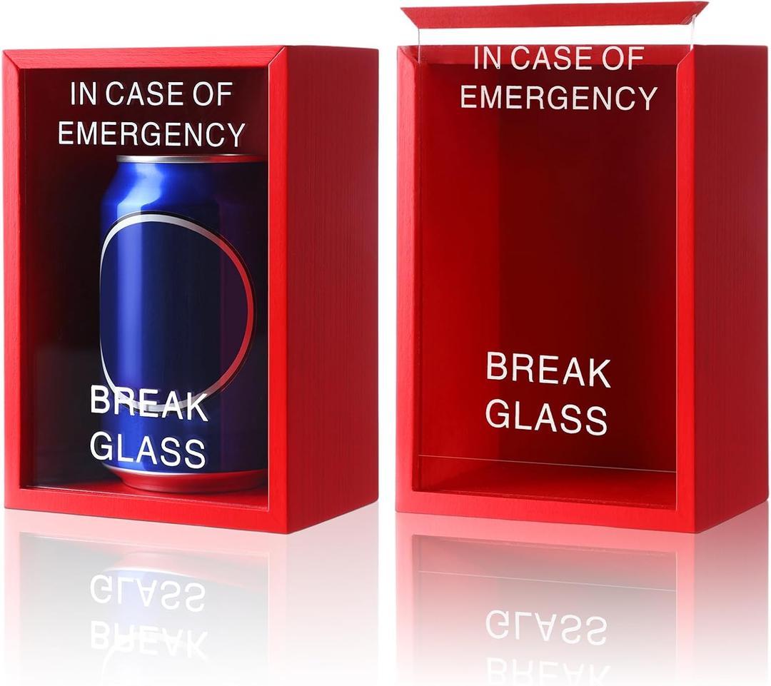 Funny Gift Emergency Box 4 x 3 x 6.3 Inches Break in Case of Emergency Box Self Defined Idea Jar Break Glass Prank Gag Gift Valentine Hilarious Office Desk Decor for Birthday Friend Coworker