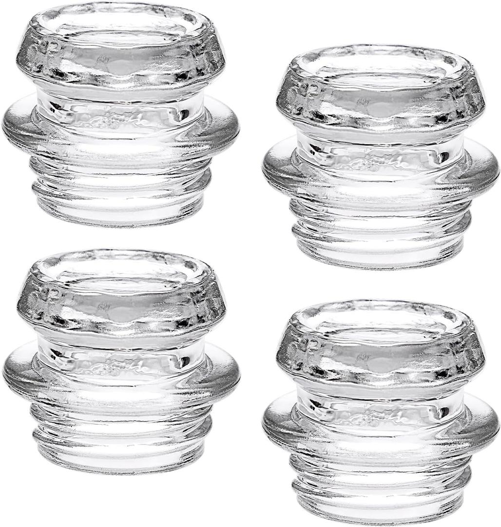 JUXYES 4 Pack Coffee Percolator Glass Top Replacement Part - Fits 2.7-3cm Opening, Clear Replacement Glass Knob for Coffee Pot, Transparent Topper for Filter Percolator