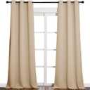 NICETOWN Room Darkening Grommet Panels - Baby Room Curtains 90 inches Long, Privacy Draperies (42 inches Width, Biscotti Beige, 1 Pair)