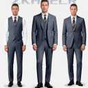 Men Suits Slim Fit 3 Piece Suit Set Dark Grey Dress Outfits for Men Groomsmen Prom Wedding Tuxedos Set Blazer Jacket Vest Pants M