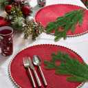 30 Pcs Artificial Pine Branches, Christmas Green Plants Branch Faux Greenery Stem Fake Pine Picks for Garland Wreath Christmas Craft Supplies and Home Garden Decor