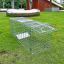 26" Folding Collapsible Humane Live Animal Cage Trap No-Kill Trapping Kit for Humane Catch Release Rodent Rabbits, Stray Cat, Squirrel, Raccoon, Opossum, All Fit Sized Animals, 2-Door Heavy Duty
