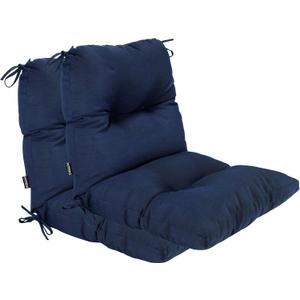Outdoor Chair Cushions, Fade Resistant Replacement Tufted Cushion for Patio Dining Chair, Set of 2 Navy Blue