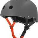 Skateboard Helmet Impact Resistance Ventilation for Youth & Adults (Medium, Gray)
