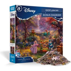 Buffalo Games  Thomas Kinkade Disneys Robin Hood 1000 Piece Jigsaw Puzzle for Adults with Full-Color Reference Poster