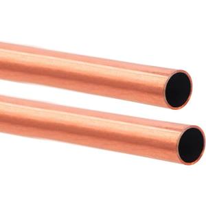 1/2"(13mm) OD 99.9% Copper Tube 0.5mm Wall  300mm Length  2Pcs, Pure Copper Tubing 110 Copper Seamless Round Tubing for Refrigerator, Jewellery and Industry