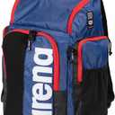 ARENA Spiky III Backpack 45 Swimming Athlete Sports Gym Rucksack Large Training Gear Equipment Swim Bag for Men and Women, 45 Liters, Navy/Red/White