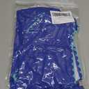 Funnycokid Teen Girls Swimsuit Padded Bathing Suit 2 Piece Tankini Contrast Trim Ruched Design Swimwear (11-12 Years, Blue)