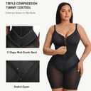 FeelinGirl Fajas Colombianas Moldeadoras Shapewear for Women Tummy Control Postpartum Butt Lifting Body Shaper Black 3XL