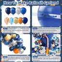 Ouddy Party 142Pcs Outer Space Party Decorations Balloon Garland Kit, Space Birthday Party Supplies UFO Astronaut Themed Navy Blue Silver Foil Latex Balloons for Boys Kids