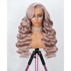 24 Inch Ash Blonde Wig Human Hair Body Wave 13x6 Lace Front Wig Pre Plucked 250 Density Ash Blonde HD Transparent Lace Frontal Glueless Wigs100% Real Human Hair Triple Lifespan 3X.