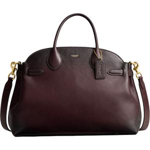 COACH Women's Suede Soft Empire Carryall 40 Tote (Merlot)