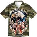 Regenboog Men 4th of July Patriotic Shirt,American Flag Shirt Short Sleeve Button Down,Hawaiian Neon Funny Novelty Shirts L